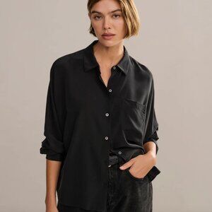 🖤Jenni Kayne Silk Sloane Shirt, Black, M - NWT 🖤